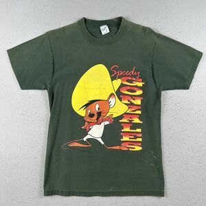 Vintage 90s‎ Speedy Gonzales Shirt Men’s Medium Green 1993 Short Sleeve